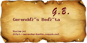 Gerendás Beáta névjegykártya